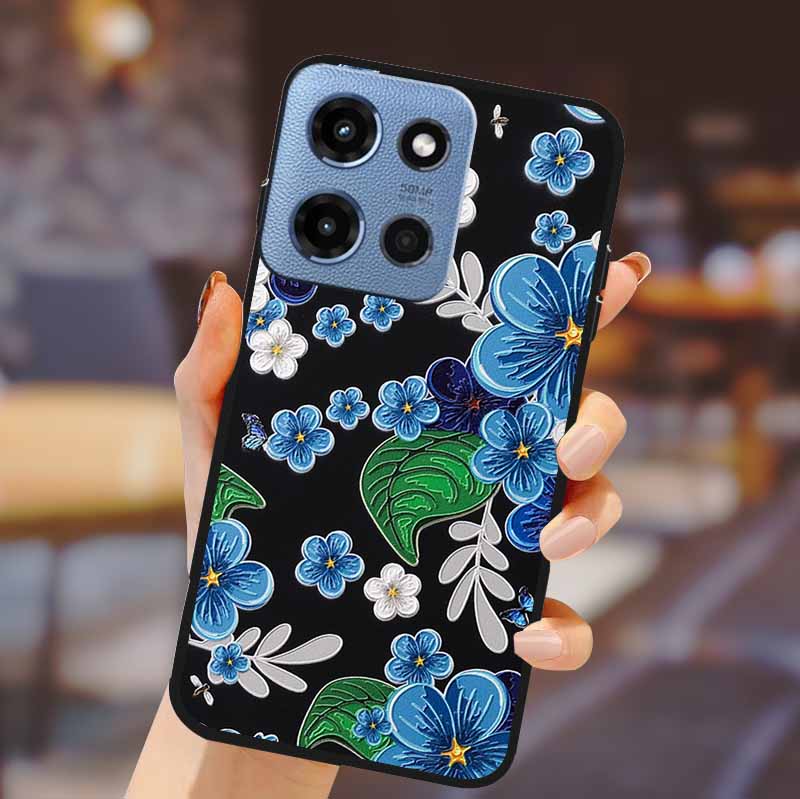 For Motorola G 5G 2025 Phone Case Bumper Soft TPU Silicone Back Cover 3D Flower Emboss Shell For Motorola Moto G 5G Fundas Coque