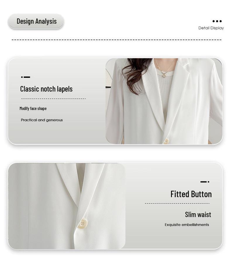 Plus Size Women's Spring/Summer Lightweight Blazer - Loose, Slimming, 3/4 Sleeve, Natural Shoulder.
