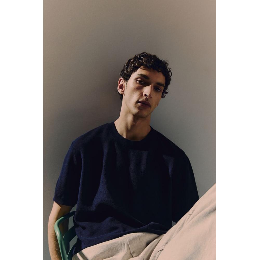 

Футболка из пике HM Regular Fit, темно-синяя