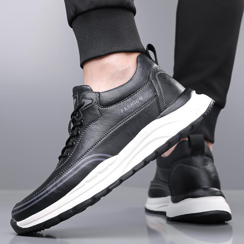 Fashion Genuine Leathe Men Sports Shoe Lace Up Casual Sneakers Non-slip Training Footwear Leisure Male Treking Footwear Walking Trainers