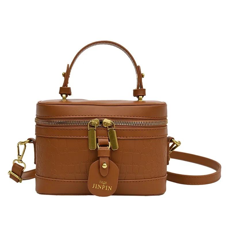 Classic Stone Texture Small Square Bag Feminine Autumn Winter Versatile Temperament Crossbody Solid Party Bag