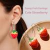 5pcs Fruit Candy Hoop Earrings Set for Women Cute Cartoon Pendant Piercing Ear Stud Drop Dangle Earring 2024 Jewelry Accessories