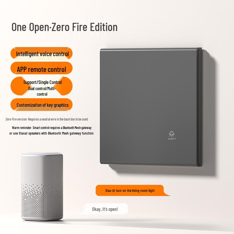 

Smart Switch Panel with Mijia APP Connection: Voice-Controlled Whole-House Remote Switch for Single Live and Neutral Wires.