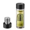 Double Wall Glass Tea Cup with Tea Infuser 500ml Glass Water Bottle One Click Open Insulated Magnetic Glass Tumbler Office