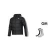 Adidas Fashionable Comfortable Soft Hooded Striped Down Jacket Men Outerwear Black JN7478