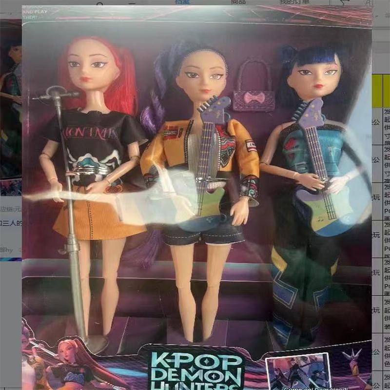

Kpop Мисливці на демонів Співаюча лялька Аніме Румі Міра Зої Фігурки з музикою Модель Декор Іграшка Дитячий День народження Різдвяний подарунок рожевий червоний колір/фіолетовий