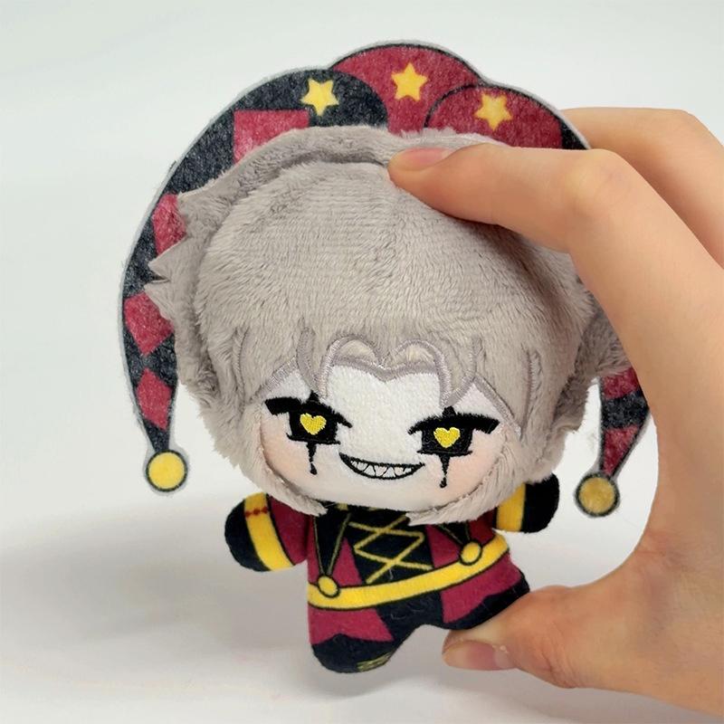 Super Cute 10cm Red The Freak Circus Plush Toys Pierrot Anime Pendant Backpack Keychain Accessories Plushie Doll Christmas Decor