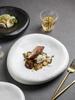 Creative Ceramic Steak Plate for Western Food Black and White Frosted Dinner Plate Home Breakfast Salad Dessert Dishes Tableware