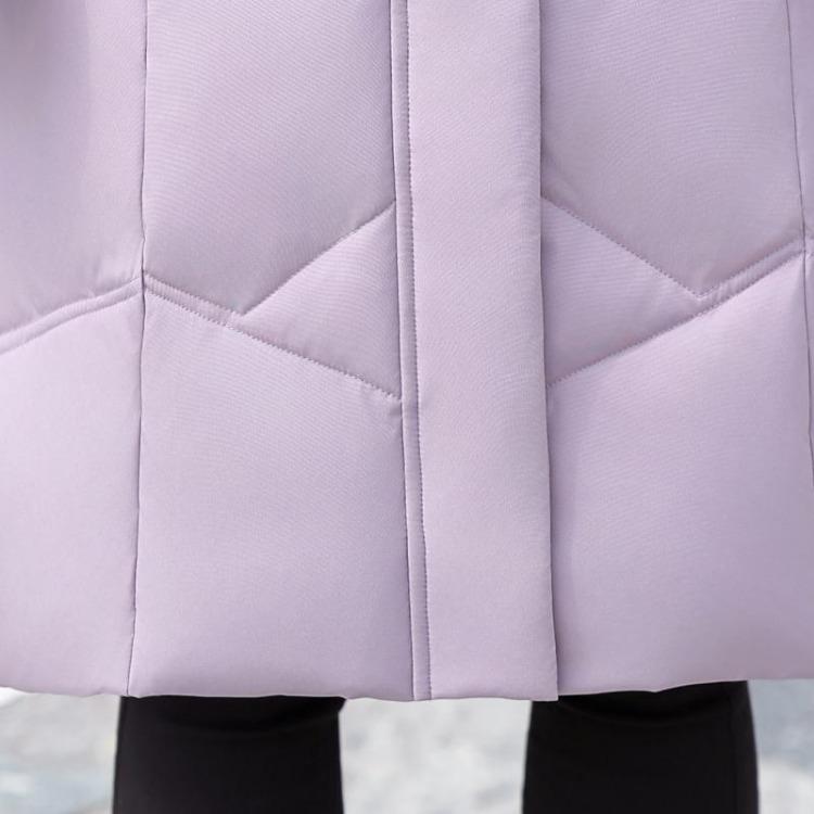 Elegant Vintage Women Down Coat Puffer Jacket Real Fur Collar Thick Warm Winter Plus Size Outerwear Middle Age Long Prakas