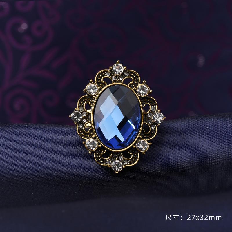 Pánský císařský kroužek na límec s kamínky Klip na kravatu Kroužek na kravatu Vintage rytířský kroužek na kravatu Spona na kravatu pro společenskou košili