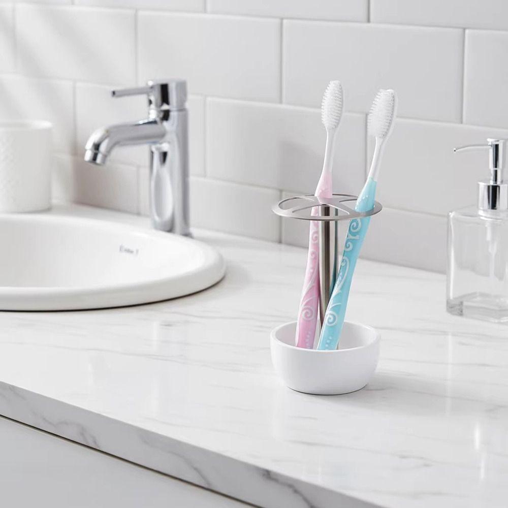4 Divided Compartments Toothpaste Stand Cosmetic Brush Storage Rack Stationery Storage