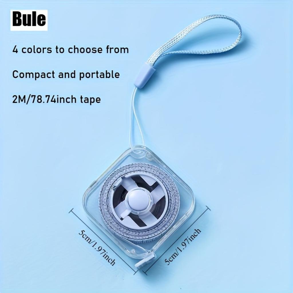 Cute Mini Soft Tape Measure, Portable and Extendable Lock - Durable and Easy To Store, Can Wipe Transparent Shell and Suspension Ring