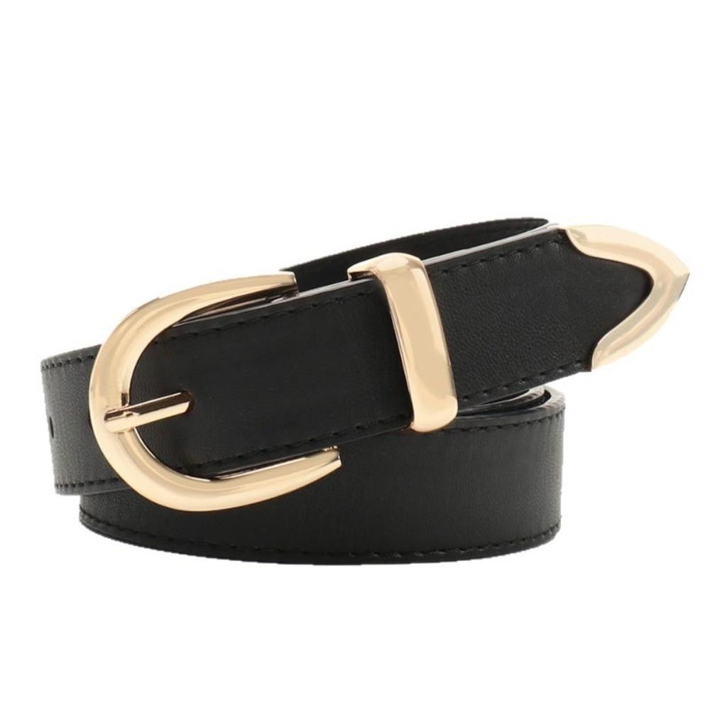 Metal PU Leather Belt Pin Buckle Trousers Belt Cool Women Waistband  Male