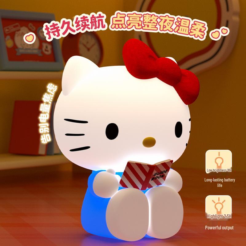 Hello Kitty Sleep Companion Lamp: Retro Night Light Silicone Atmosphere Ornament. 0.8W