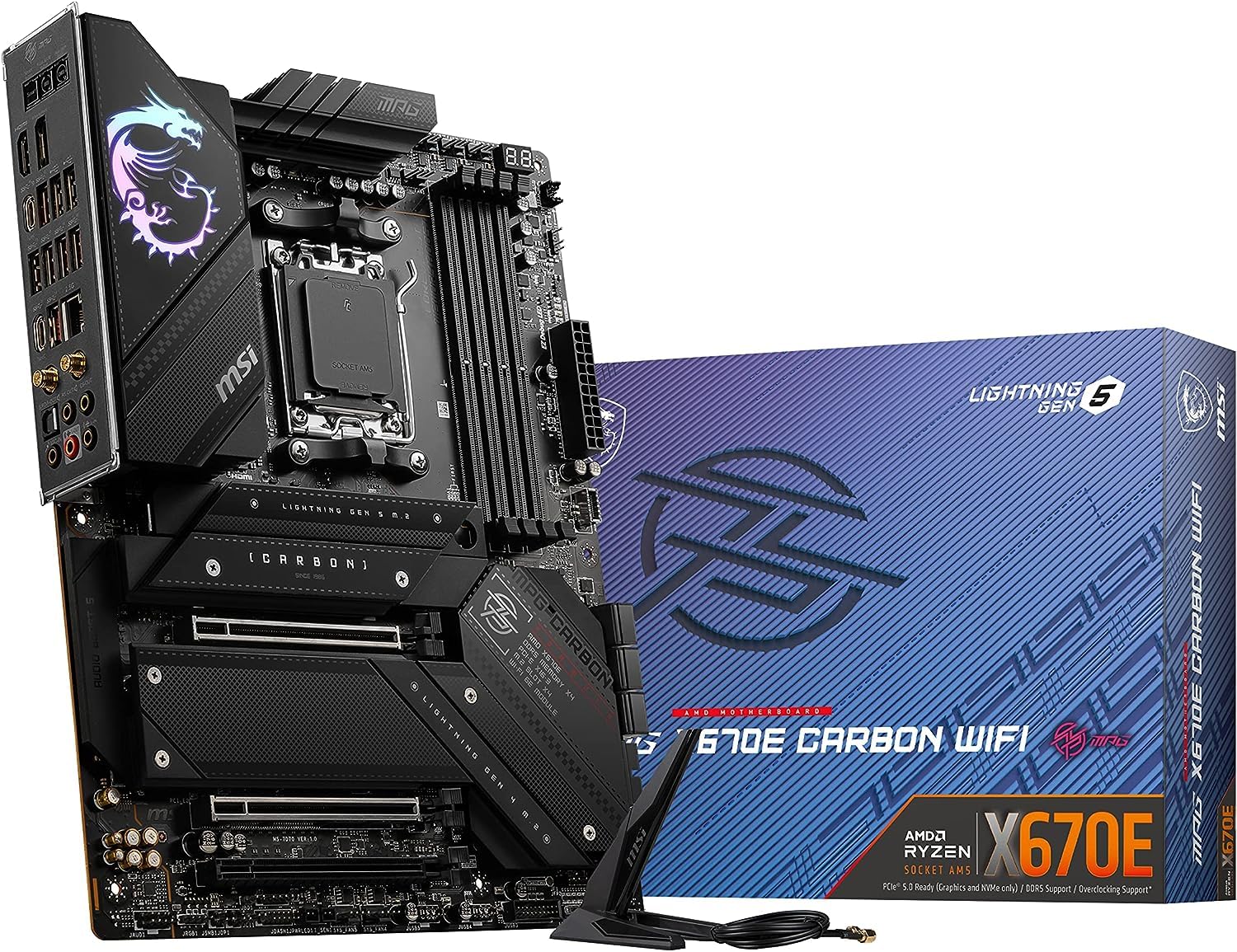 

Материнська плата MSI MPG X670E CARBON WIFI Серія AMD Ryzen 7000 Сумісний X670 Чіпсет ATX MB5862 (AM5)