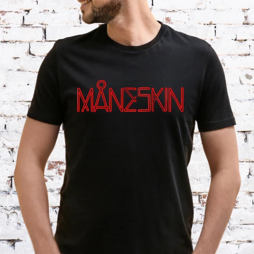 MANESKIN T-Shirt - Black 100% Cotton - Lady Fit & Unisex to 5XL - DAMIANO DAVID L