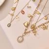 Summer Beach Series: DIY Stainless Steel Pendant Necklace - Cross, Heart, Flower, Queen Card, Zircon Clavicle Chain