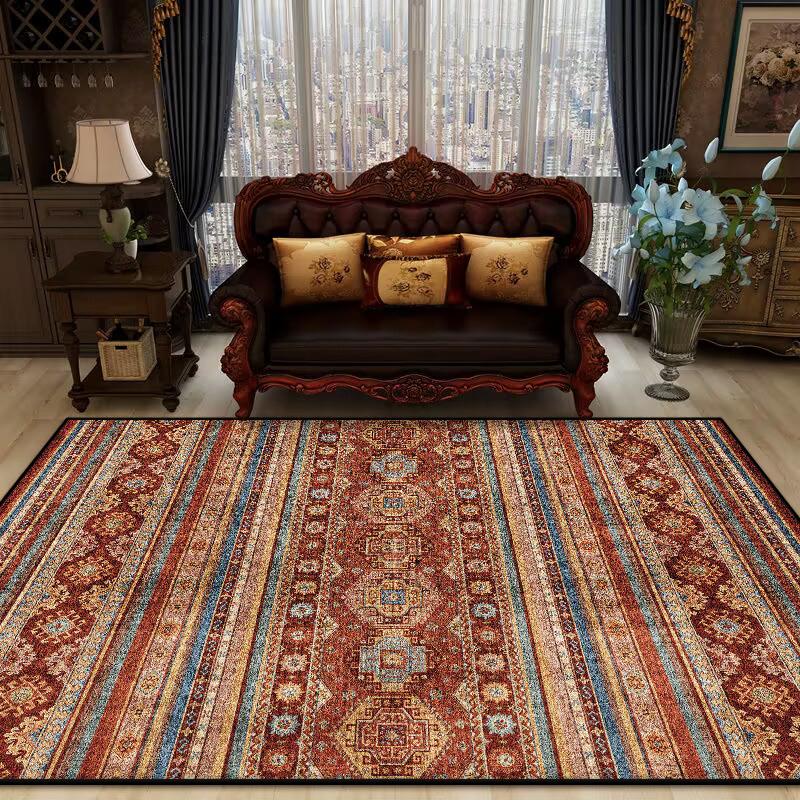 Bohemian Retro Style Decorative Rug for Living Room Soft Antiskid Sofa Table Mat Big Size Foldable Study Decoration Rug Washable