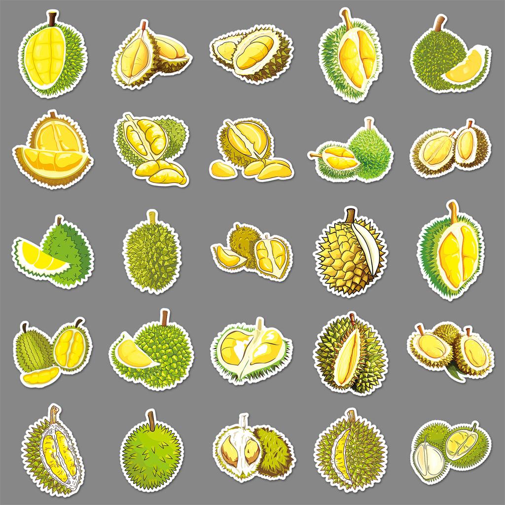 50 Durian Personalisierte Cartoon Frucht Kinder Belohnung Guka Dekorativ Skateboard Koffer Gitarrenaufkleber