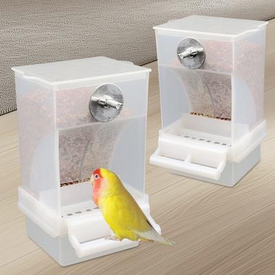 Parrot Feeder Automatic Birdcage Parrot Feeder Large Capacity Birdseed Dispenser Cage Food Container for Small And Medium Parrots