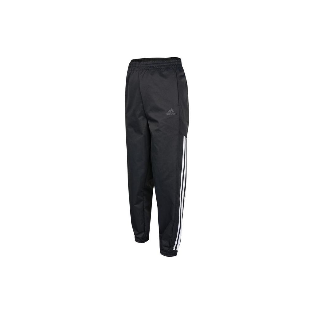 Adidas Solid Side Stripe Print Elastic Waist Sweatpants Women Bottoms Black HE9993