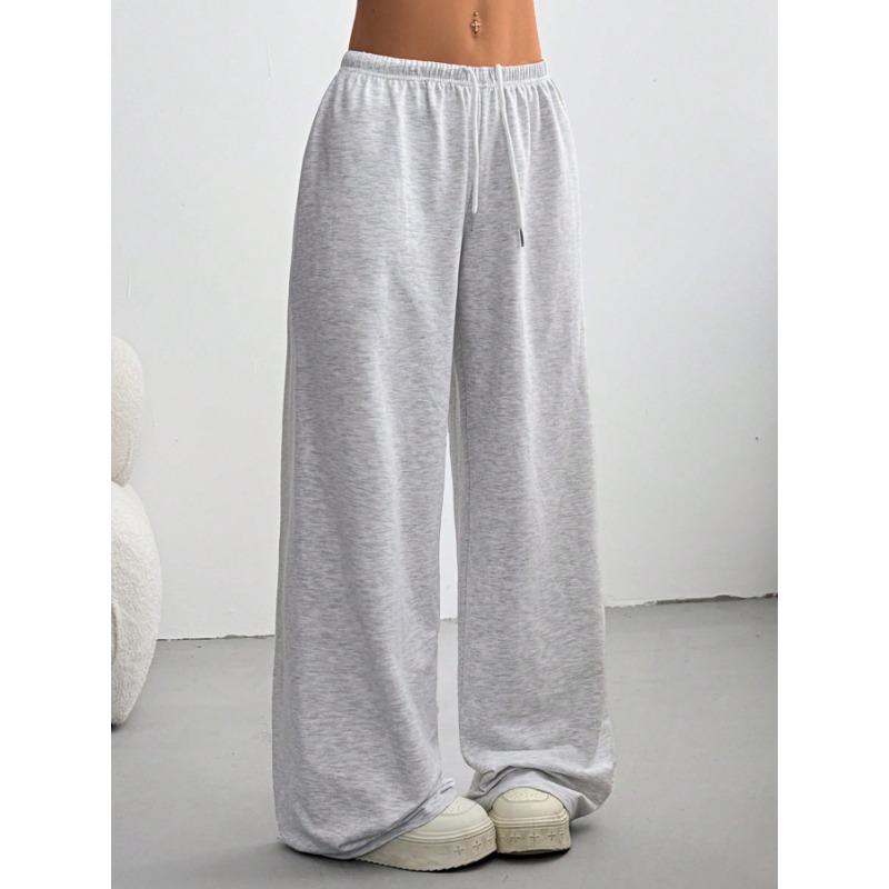 Women S Casual Wide Leg Loose Fit Solid Color Sports Sweatpants
