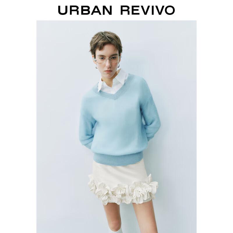 

UR Women s V-Neck Textured Knit Sweater XS