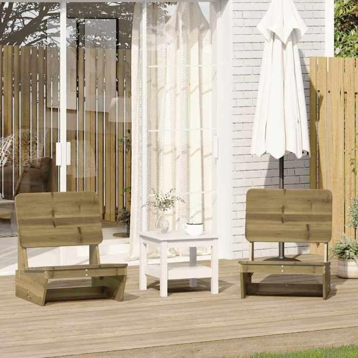 VidaXL Chaises de jardin lot de 2 60x64x70,5 cm bois de pin imprégné, siège de jardin, chaise d'extérieur, chaise de balcon, 859316