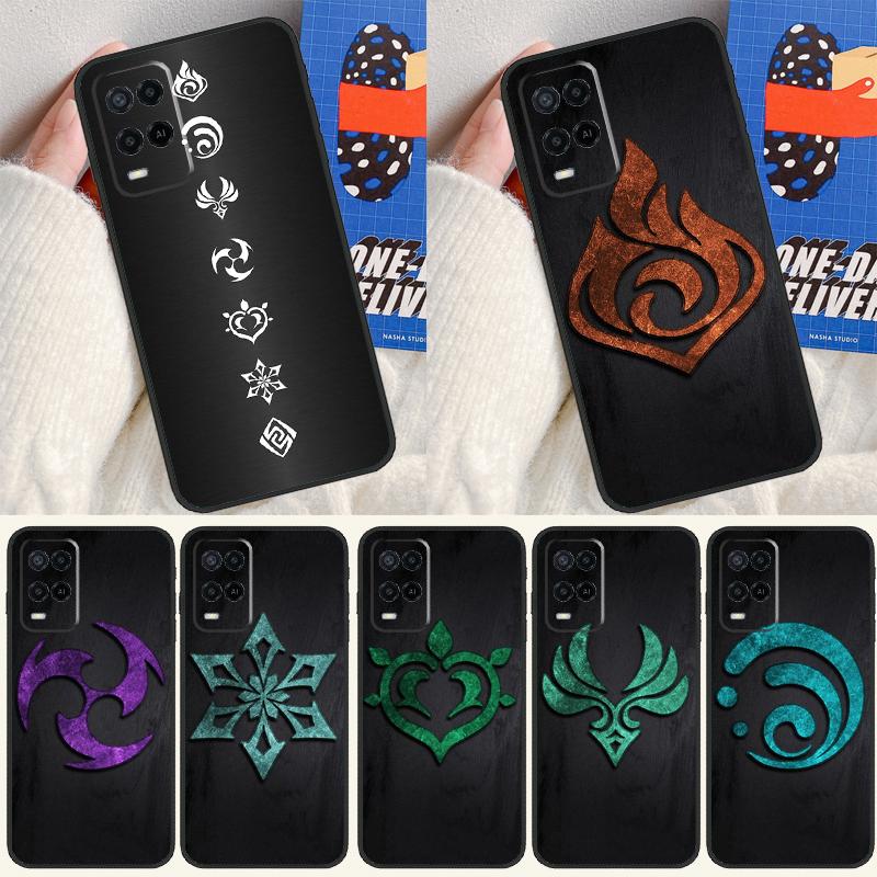 Genshin Impact Elements For Oppo A17 A77 A60 A74 A94 A54 A18 A38 A58 A78 A98 A40 A80 A16 A76 A96 A15 A57S Phone Case