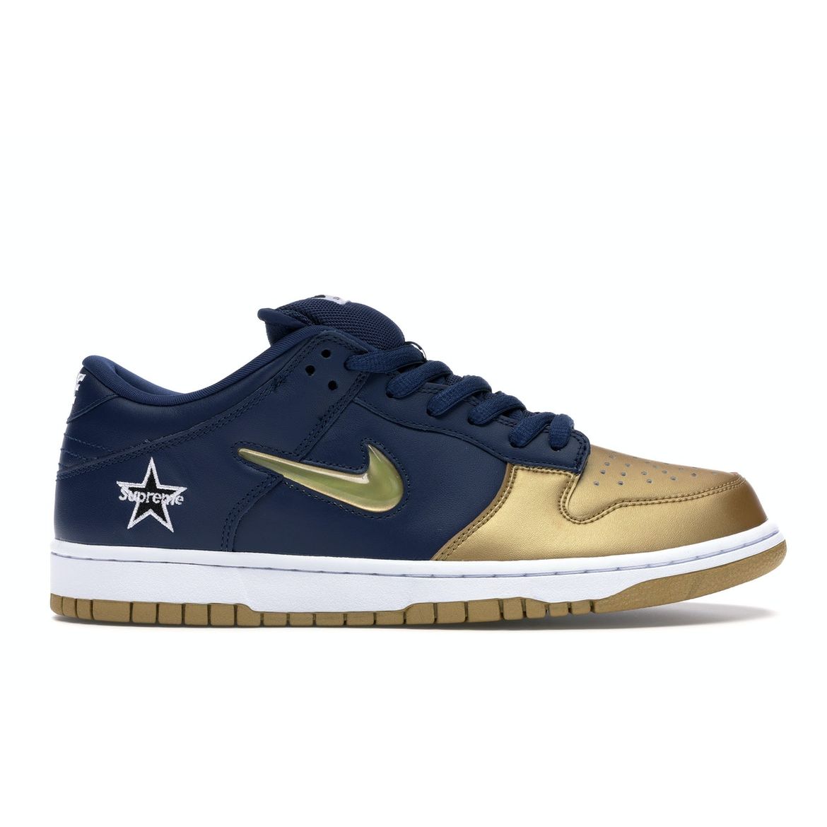 

Кроссовки унисекс Nike Supreme x Dunk SB Low QS Metallic Gold Темно-белые CK3480-700