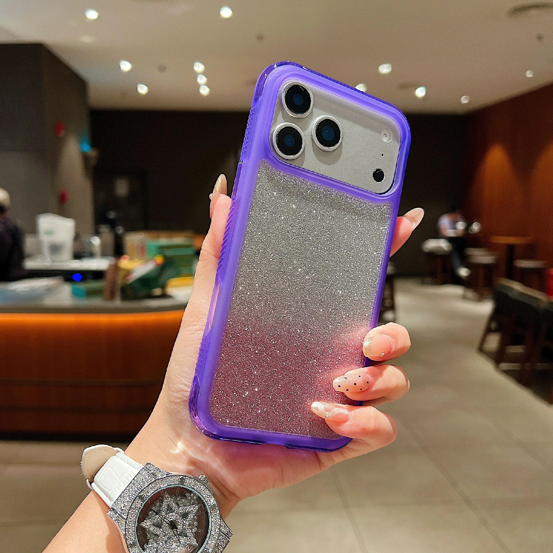 

For iPhone 17 Pro Max Case Shockproof TPU + PC Clear Phone Back Cover with Glitter Card