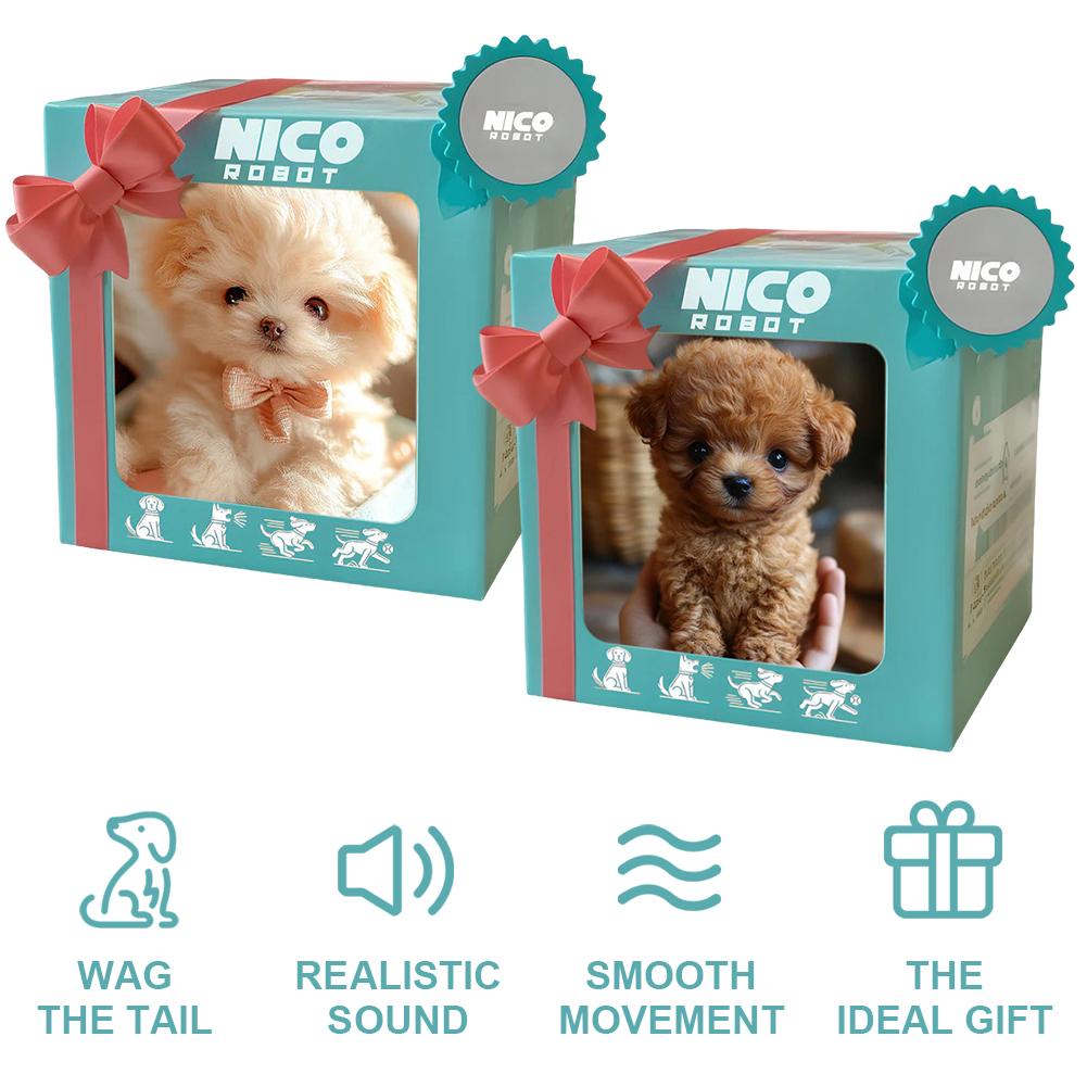 Electronic Robot Dog Interactive Plush Puppy Toy Barking Tail Wagging Stuffed Animal Dog Cute Walking Dog for Kids Age 3 4 5 6