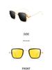 Unisex Vintage Square Frame Sunglasses: Trendy Metal Thick-Rimmed Outdoor Fashion