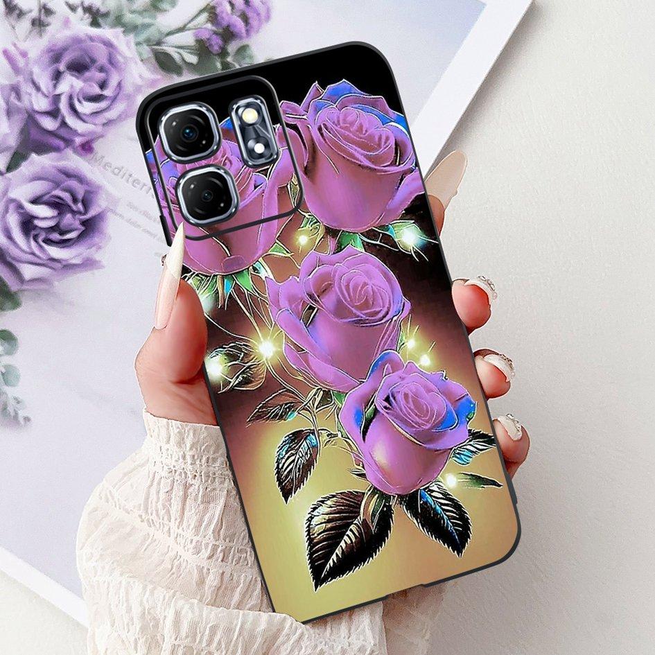 For Infinix Hot 50i Case X6531 New Fashion Flower Love Heart Pattern Soft Silicone Cover For Infinix Smart 9 Smart9 X6532 Bumper