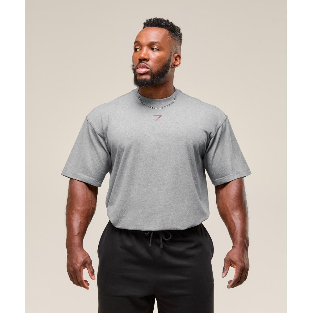 Gymshark Power T shirT Charcoal Core Marl seTs Red A2c9e Gdhg