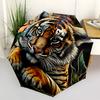 1pc Tiger Jungle Automatic Folding Umbrella, Sturdy And Durable Automatic Folding Umbrella with 8 Ribs, Convenient for Outdoor Use191