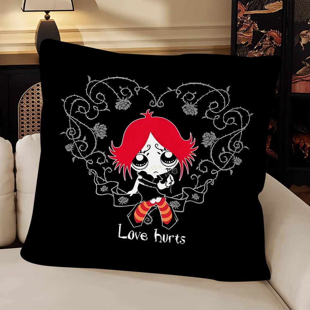 Cartoon Ruby Gloom Pillow Case Fashion Square Pillowcase Bedroom Sofa Room Ins Decoration Leisure