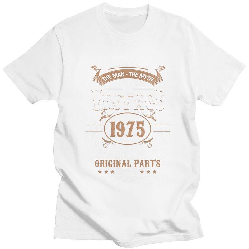 50th Birthday Vintage 1975 Man Myth Legend Tshirts Short Sleeves Leisure T Shirt Custom Years Tshirts Loose Fit 100 Cotton Tee