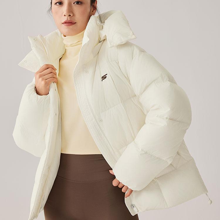 Skechers Windproof Waterproof Oil Resistant Warm Durable Comfortable Short Duck Down Jacket Women outerwear P425W134-0074
