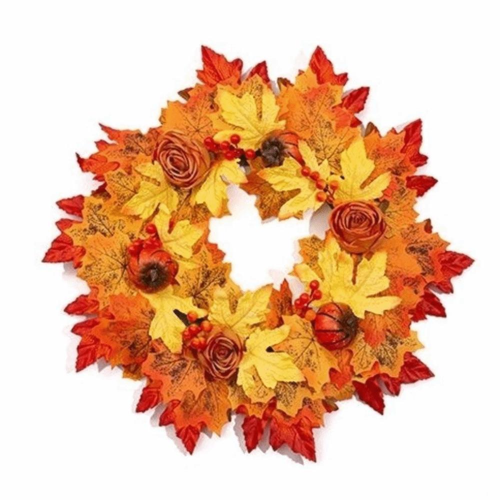 Autumn Maple Leaf Door Wreath Rustic Style Artificial Wreath Fall Wreath Farmhouse Decor