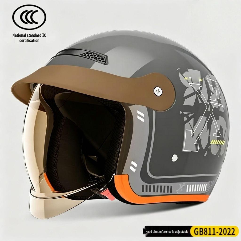 Unisex All-Season Electric Vehicle Helmet for Scooters & Motorcycles - Full Face Safety & Sun Protection (Summer/Winter)