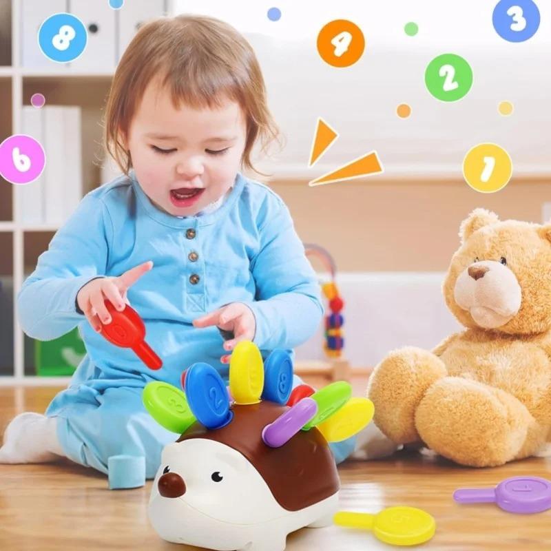 1-4 Year Old Sensory# Hedgehog Toys@ Montessori Fine Motor Toys# Preschool Education&*& Sensory Travel Toys For Young Children##