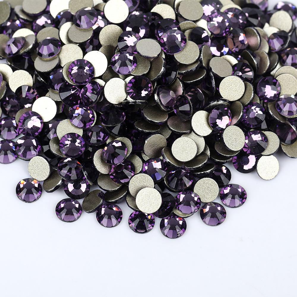 Weichen, Gold Bottom Mixed Glass Flat Bottom Diamond Nail Drill, Decorative Mobile Phone Case Diy Nail Accessories Rhinestone Jewelry