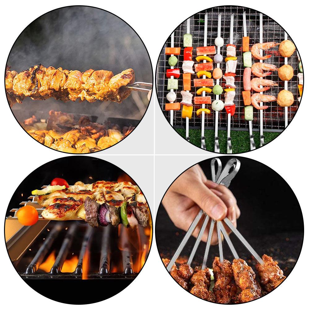 Pen Clip-shaped Baking Stick Barbecue Skewers for Grilling Stainless Steel Picnic BBQ Tools
