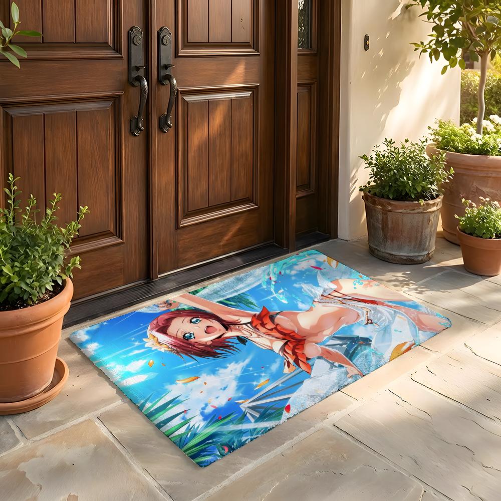 Floor Mat Soft Flannel Rug Non Slip Absorbent Mat for Bathroom Bedroom Home Decor C Code Geass