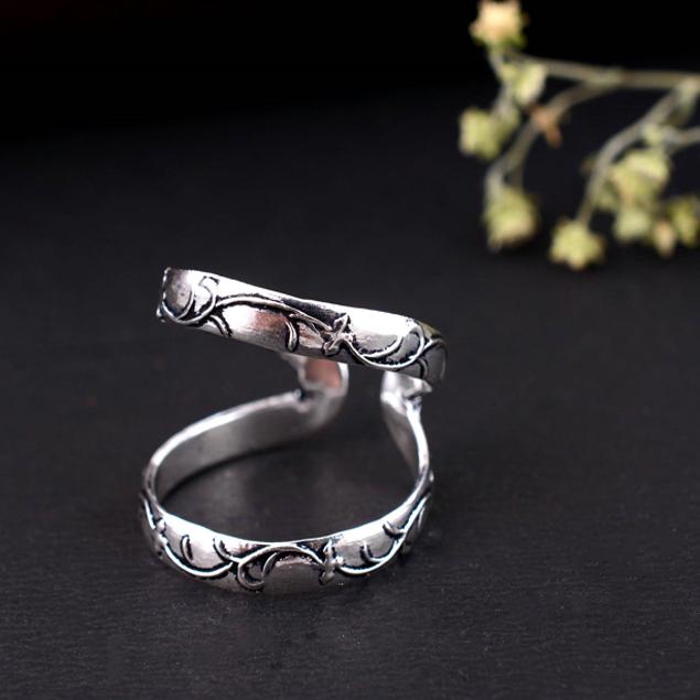 Håndlaget Sølv Artritis Ring – Teksturert Skinne Tommelring, Smykker for Smertelindring