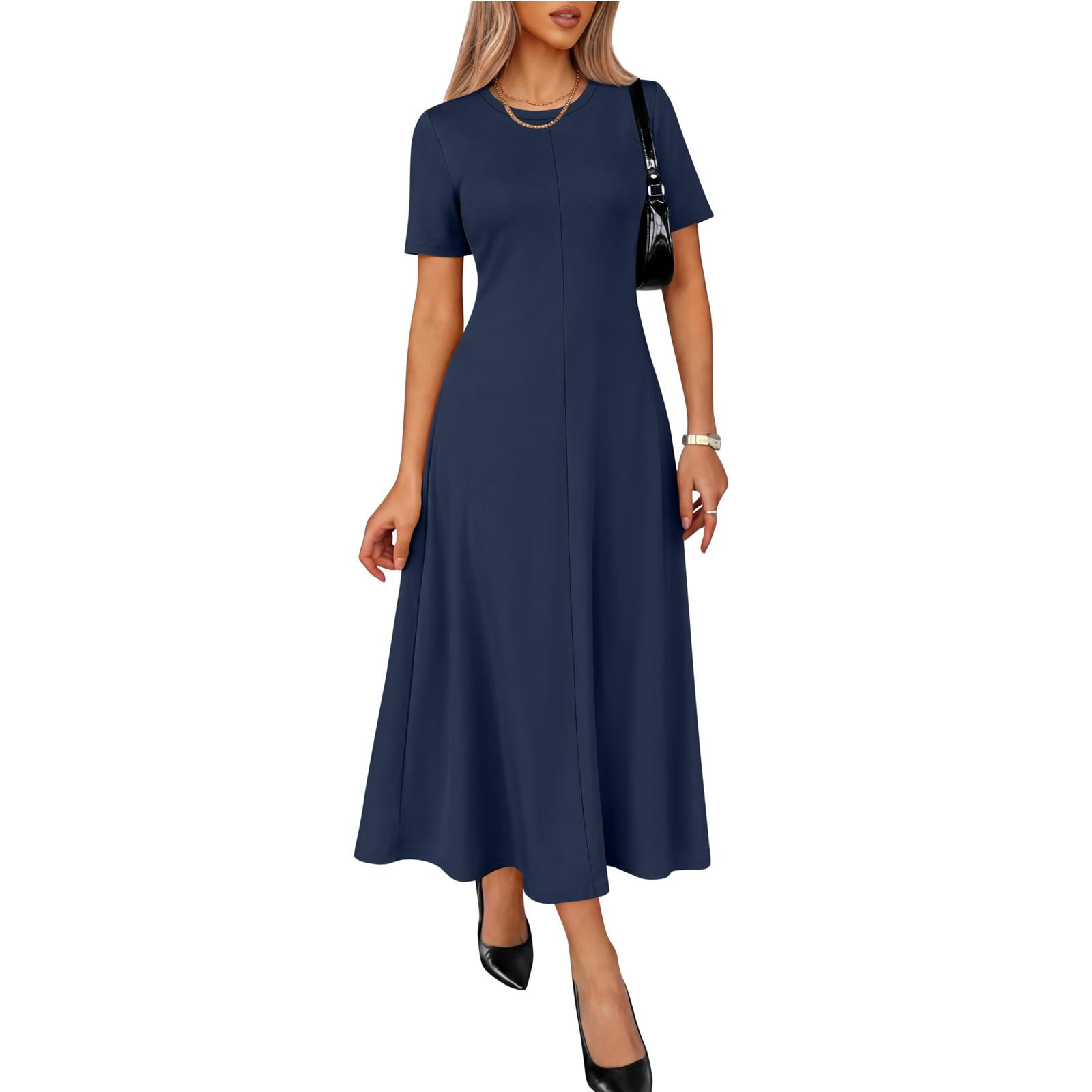 

Women s Short Sleeve Beach Dress Casual Dress XL синій