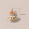 Cartoon Teacup Animal Series Pendant Necklace Cute Diy Fox Penguin Rabbit Panda Hedgehog 3D Pendant Jewelry Accessories