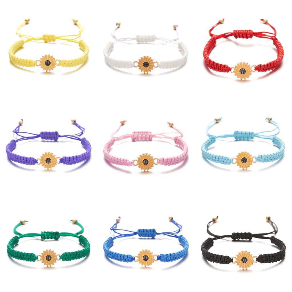 Handmade Sunflower Friendship Bracelet With Floral Design For Women And Couples