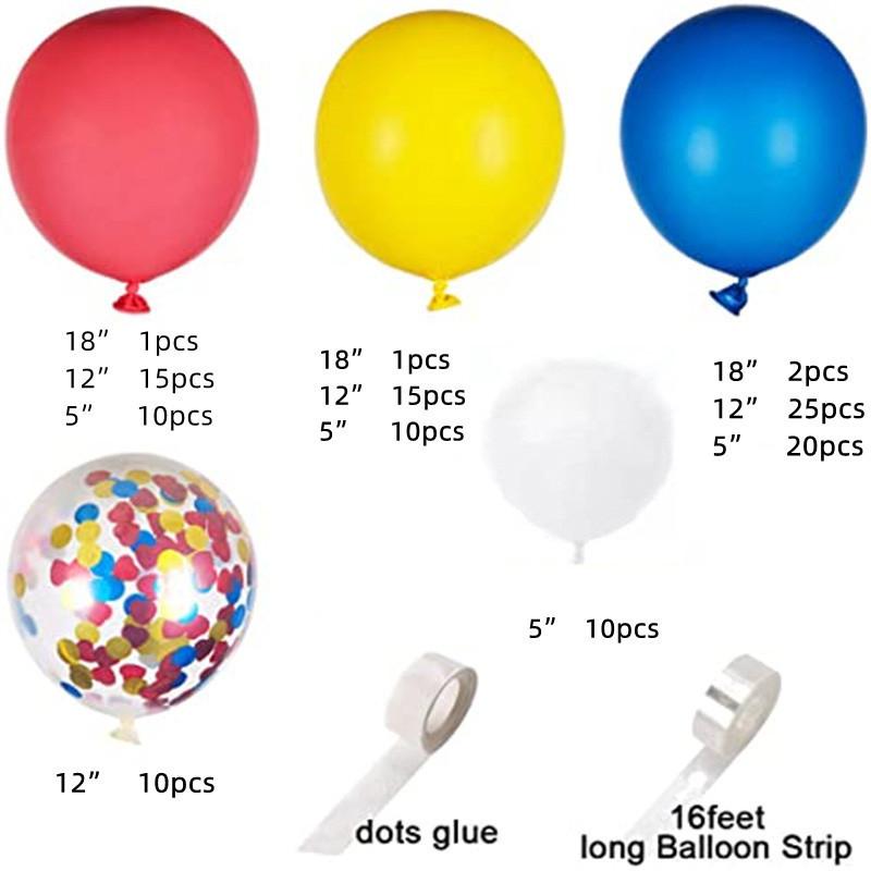 

Superman Themed Boy Birthday Party Balloon Wreath Arch Set Dark Blue Red Yellow Superman theme